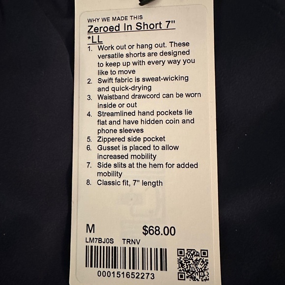 Men’s Lululemon Zeroed in Short 7 inch. Navy. NWT. - Picture 3 of 6
